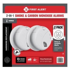 2 PCS First Alert Combination Smoke & Carbon Monoxide Alarm, Battery Backup